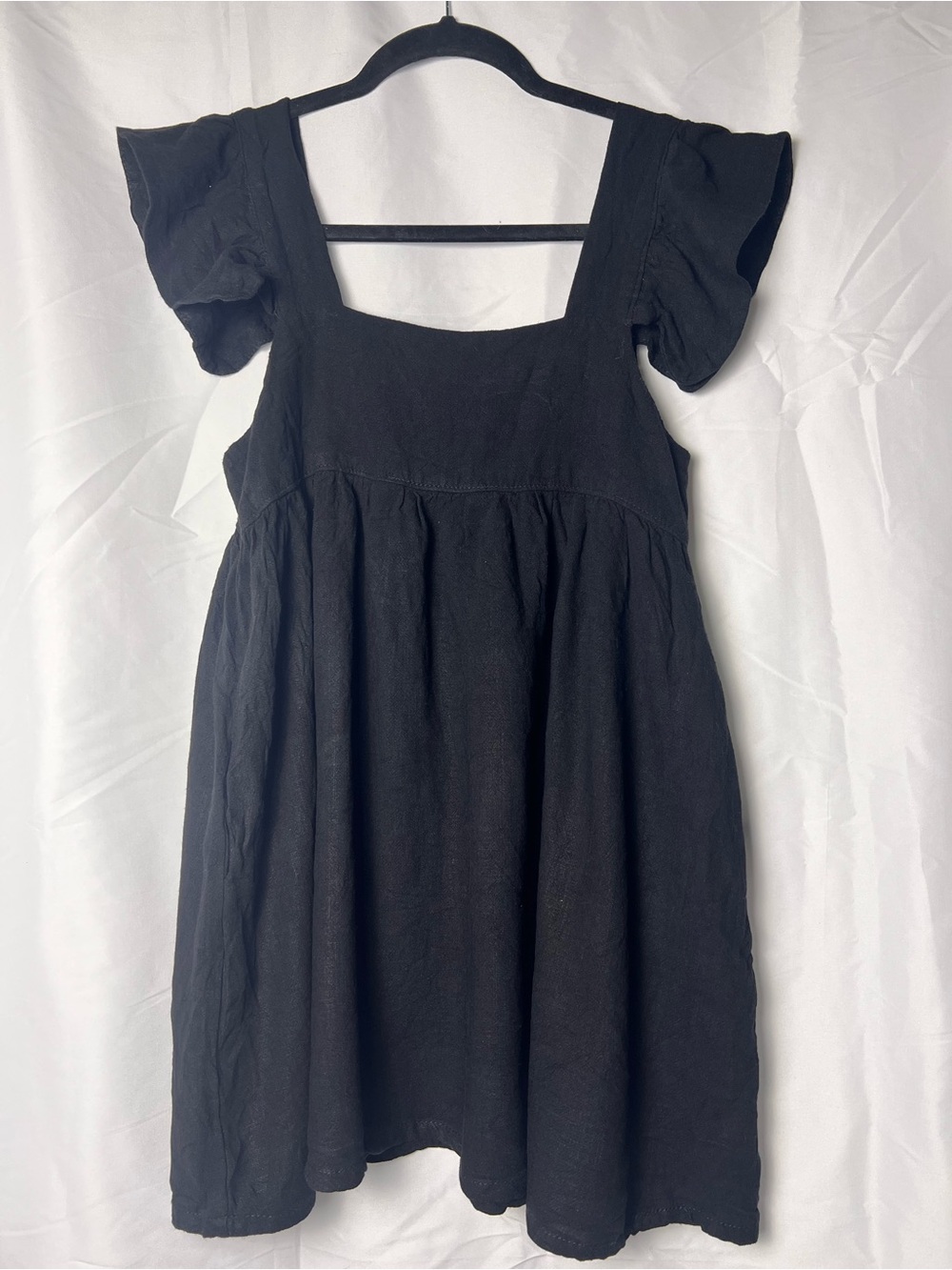 Miou Muse Black Mini Babydoll Dress - Sleeveless Ruffled Detail Whimsy Sz Small